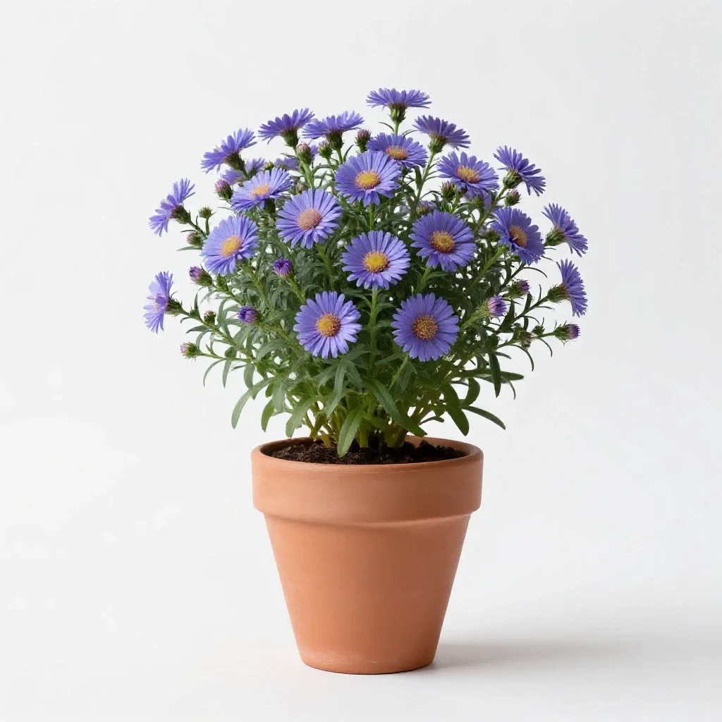 Azure aster isolated on a white background