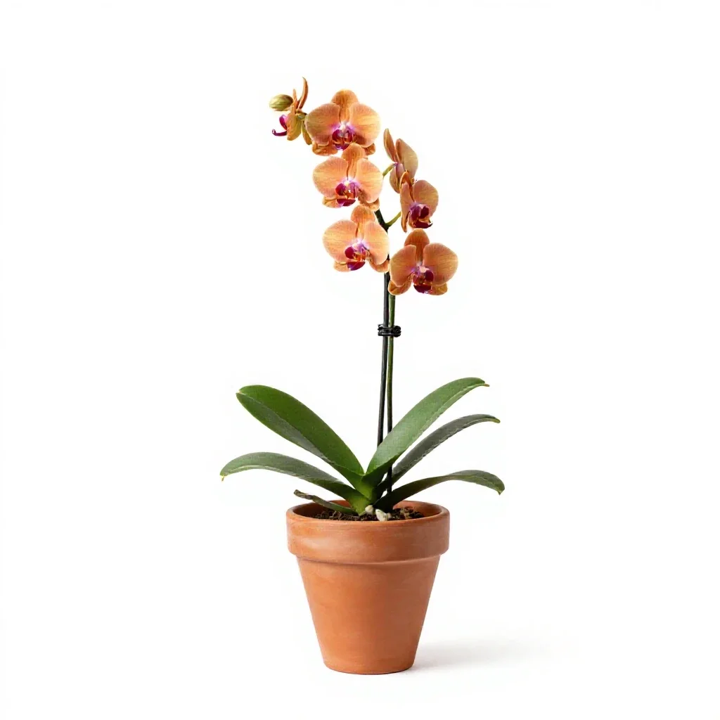 Orange-blossom orchid isolated on a white background