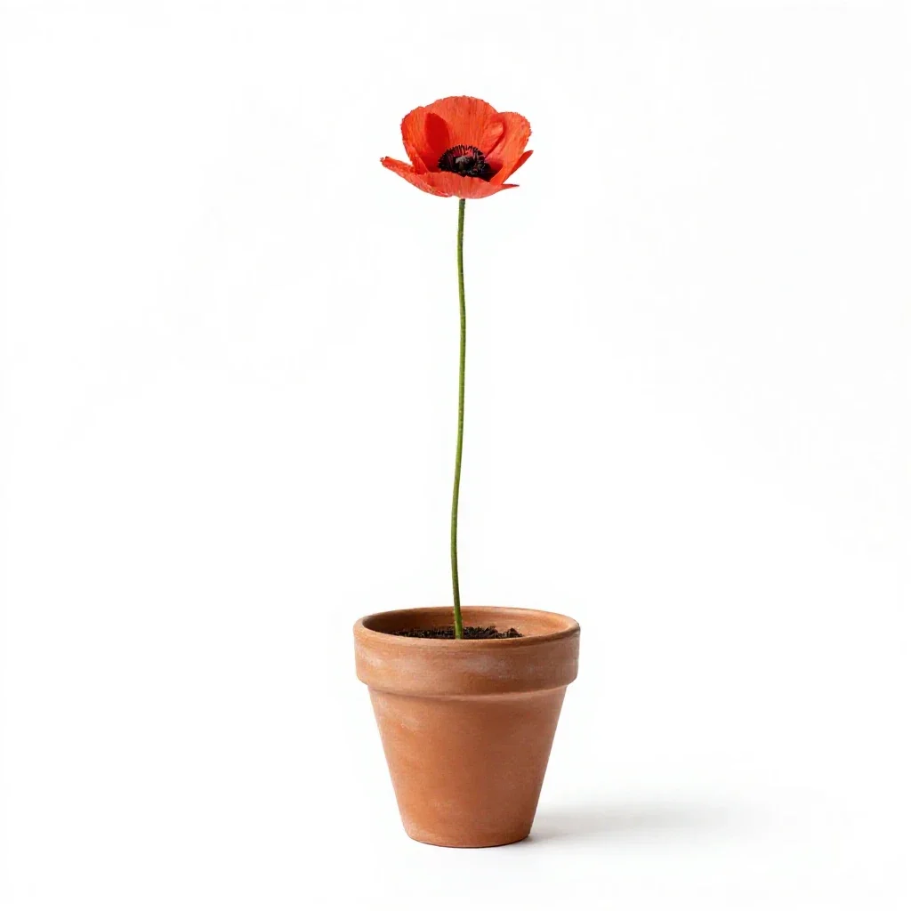 Oriental poppy isolated on a white background