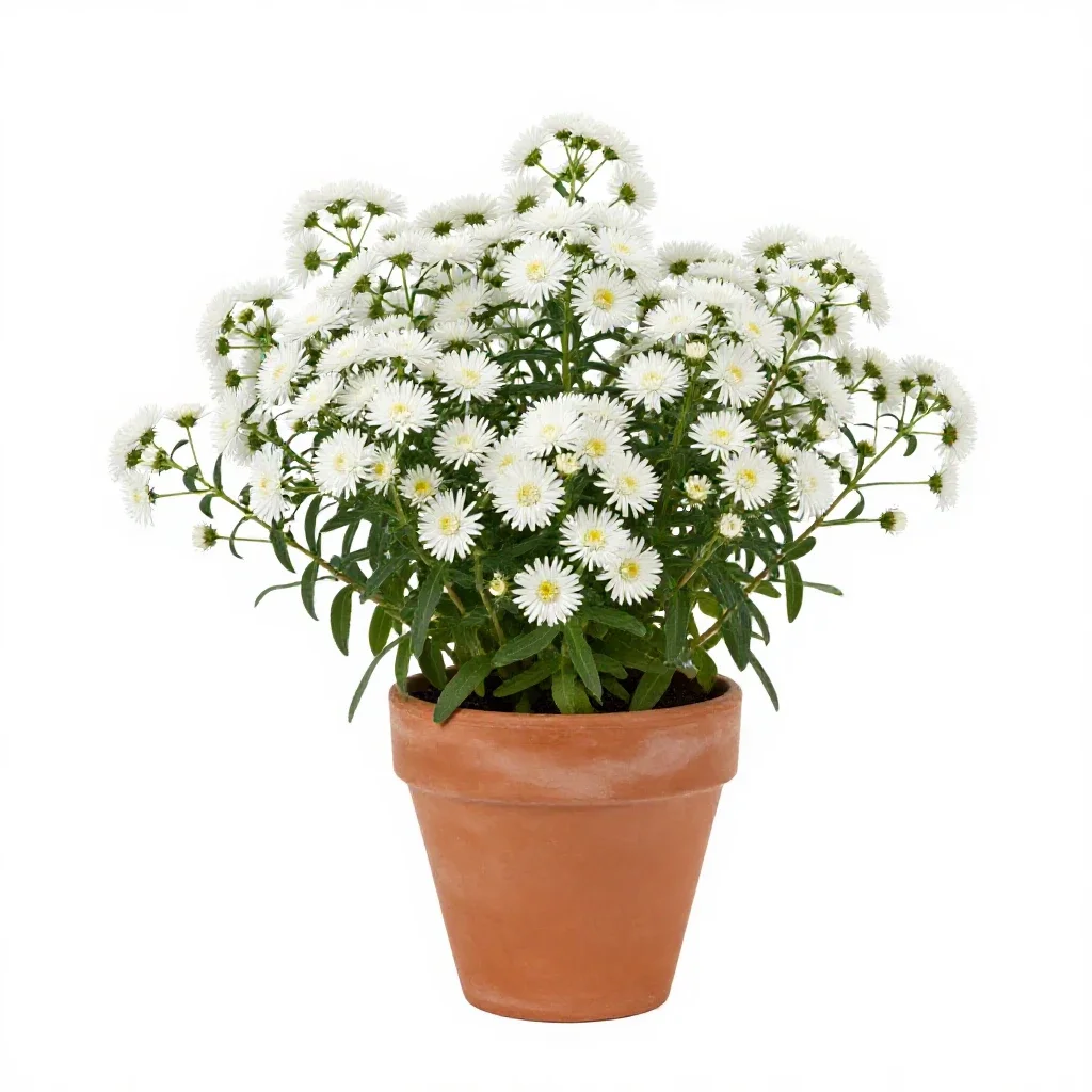 Upland white aster isolated on a white background