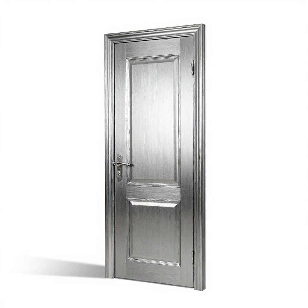 Carved wooden door isolated on a white background