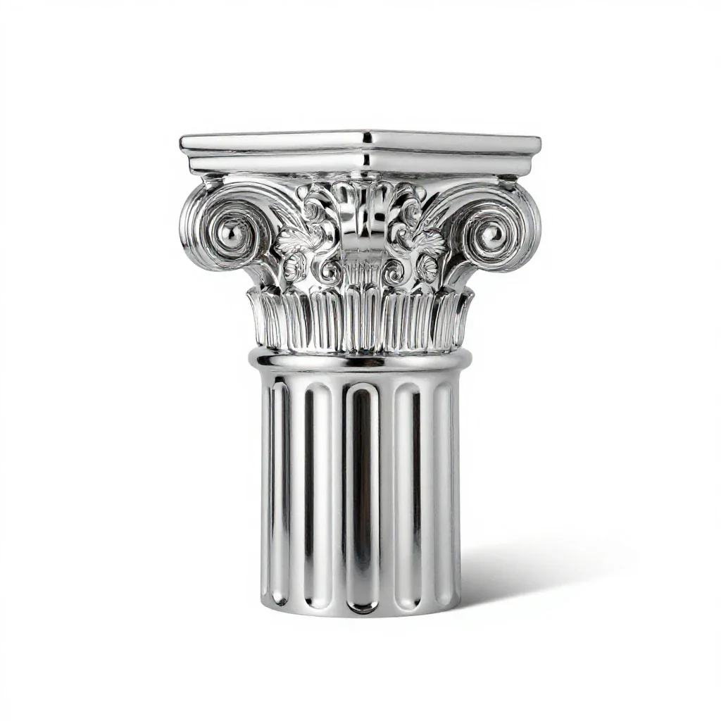 Corinthian column capital isolated on a white background