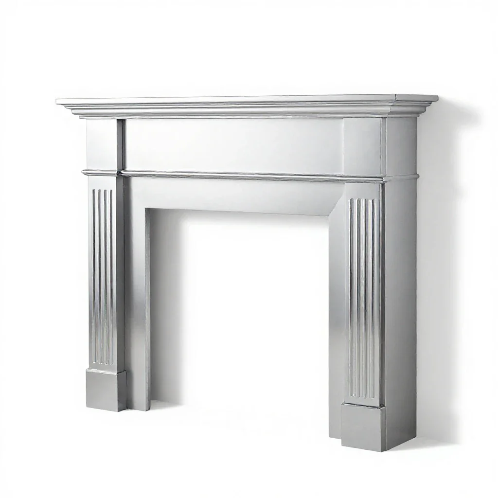 Fireplace mantel isolated on a white background