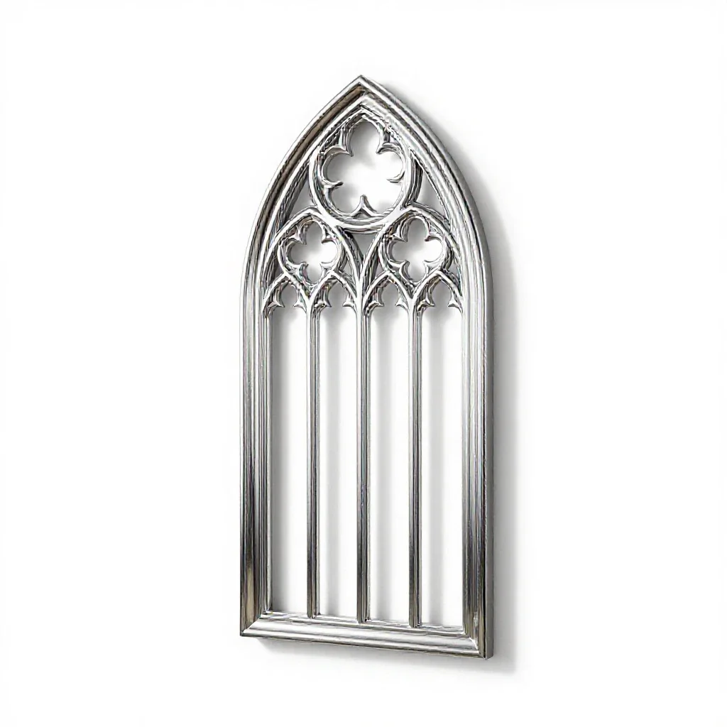 Gothic window tracery panel isolated on a white background