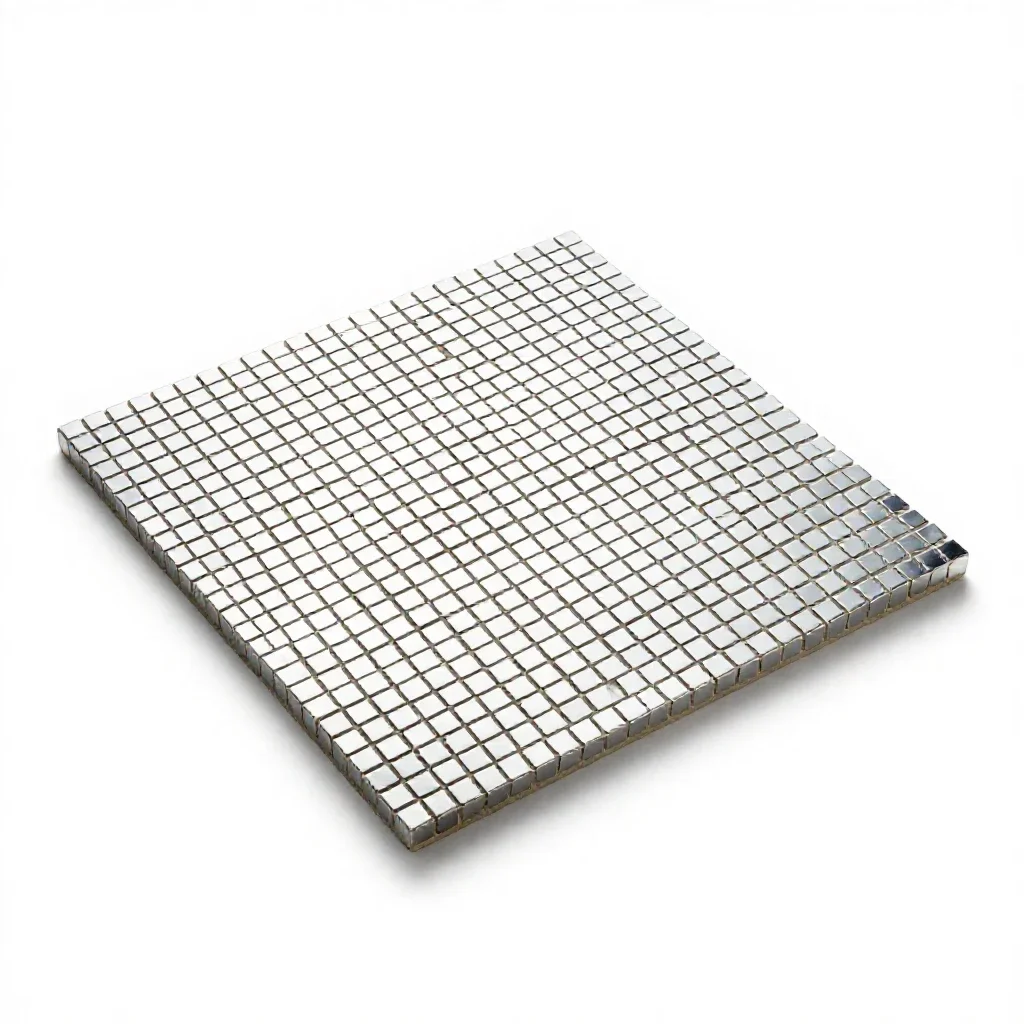 Mosaic floor tile section isolated on a white background