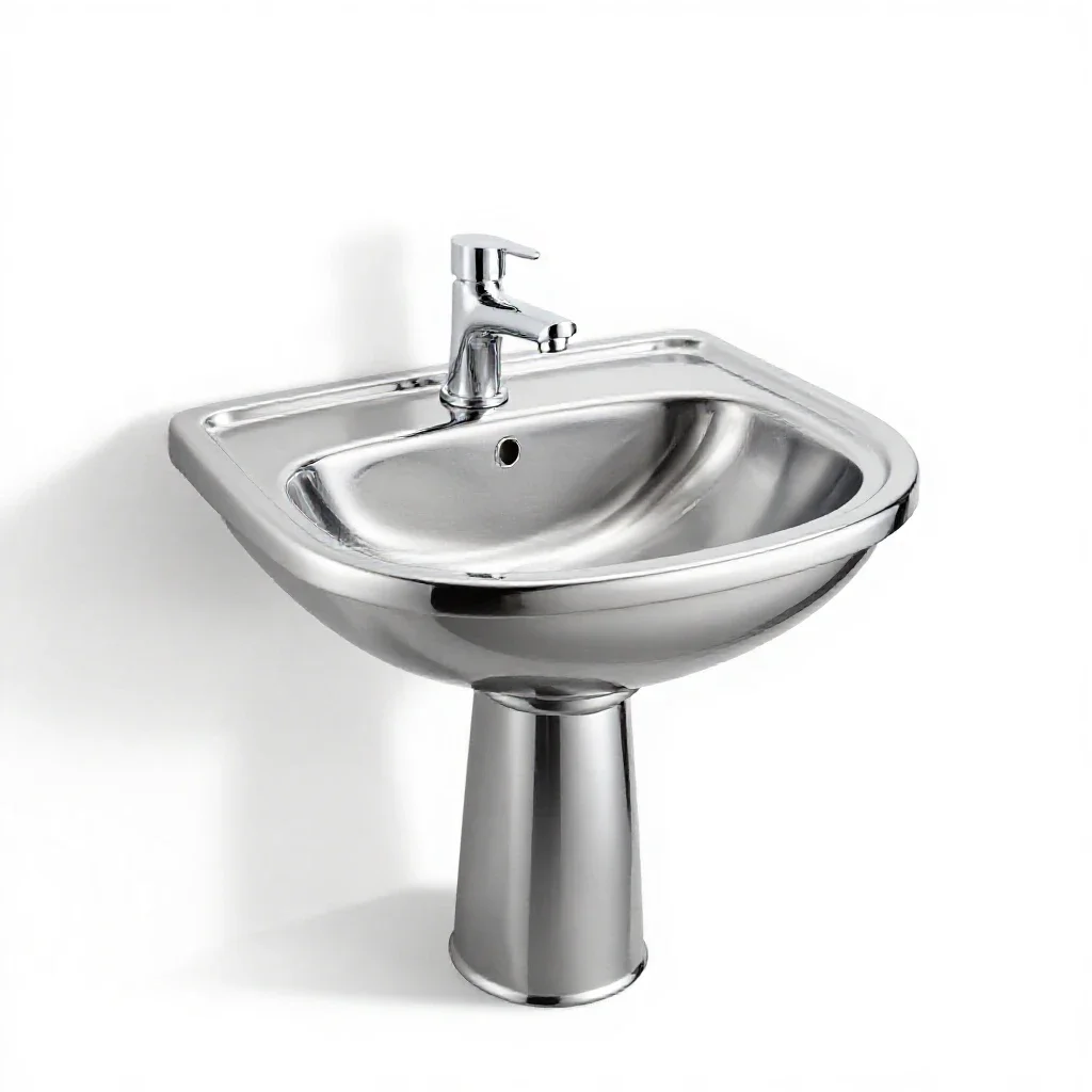 Pedestal sink isolated on a white background