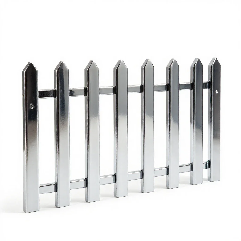 Picket fence section isolated on a white background
