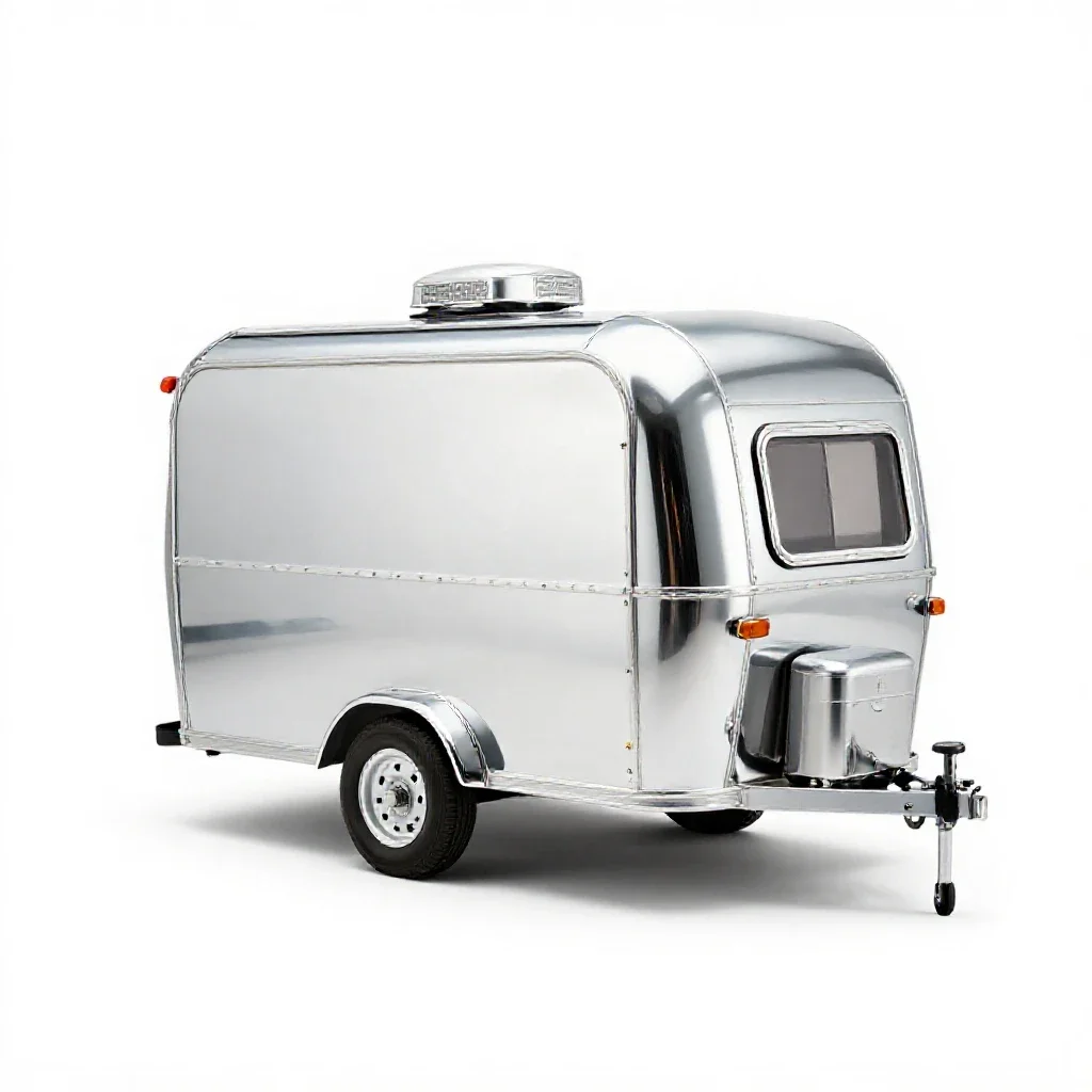 Tiny house on a trailer isolated on a white background