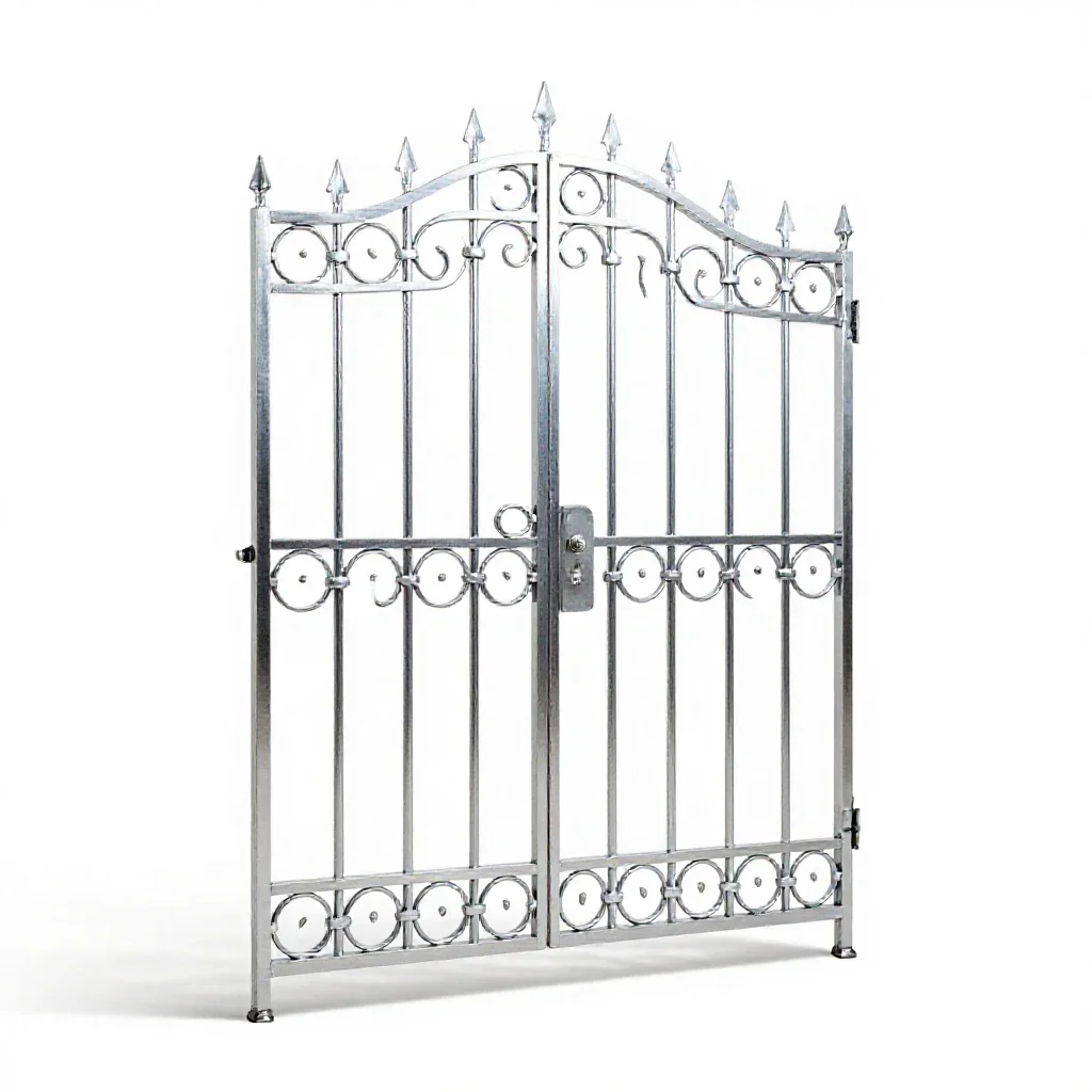 Wrought iron gate isolated on a white background