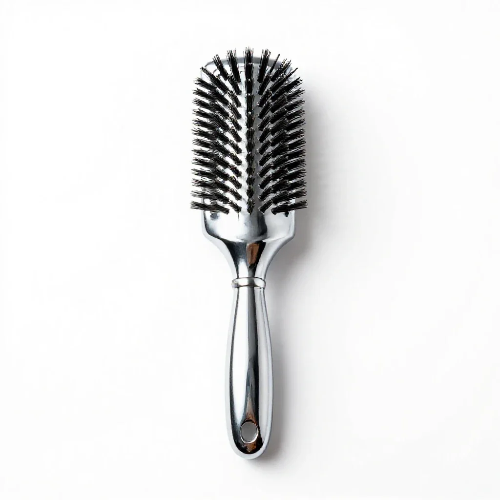 Boar bristle hairbrush isolated on a white background