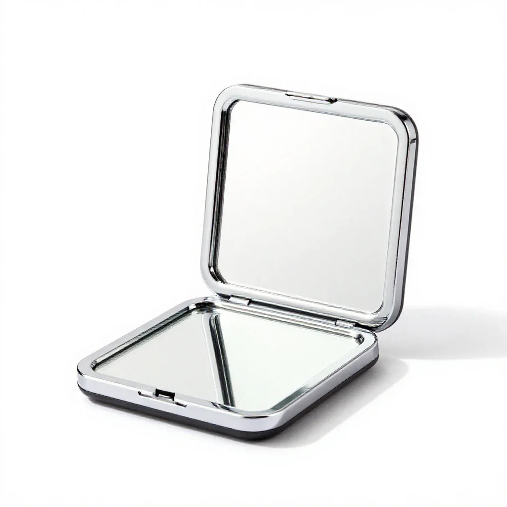 Compact mirror open isolated on a white background