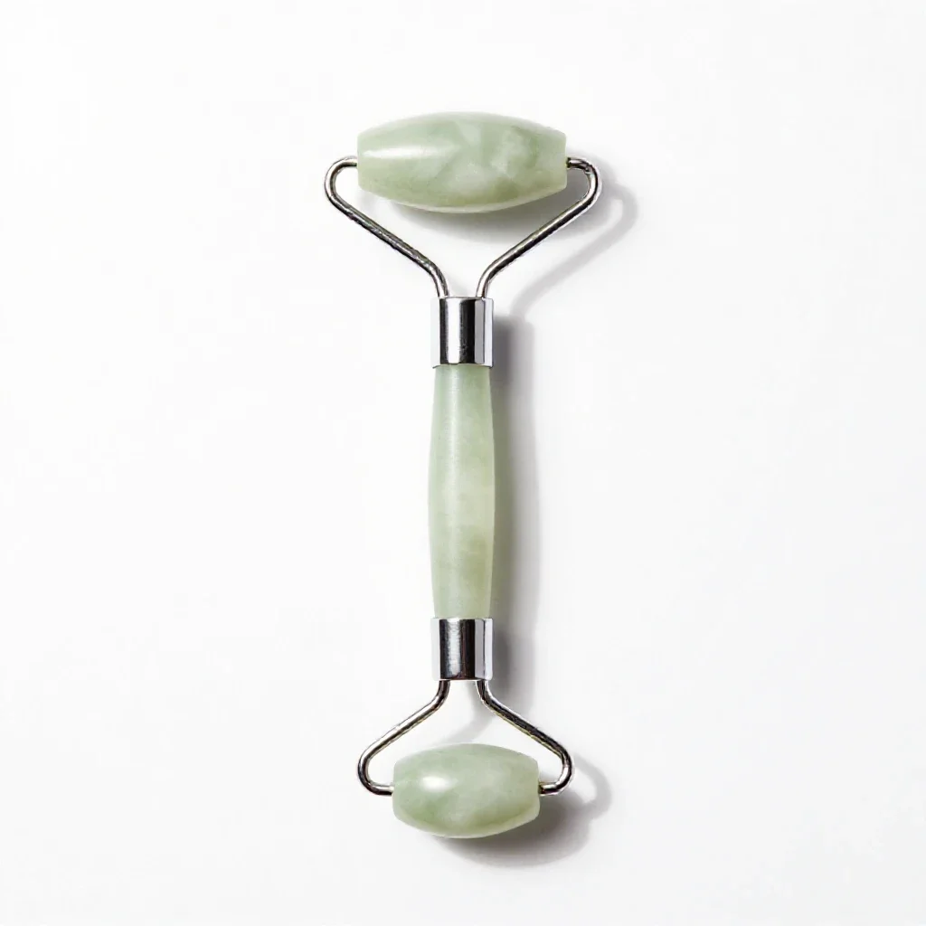 Jade facial roller isolated on a white background