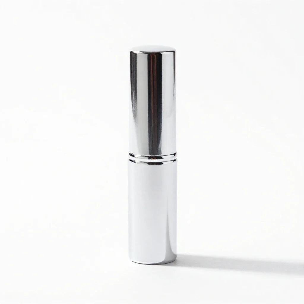 Lipstick tube uncapped isolated on a white background