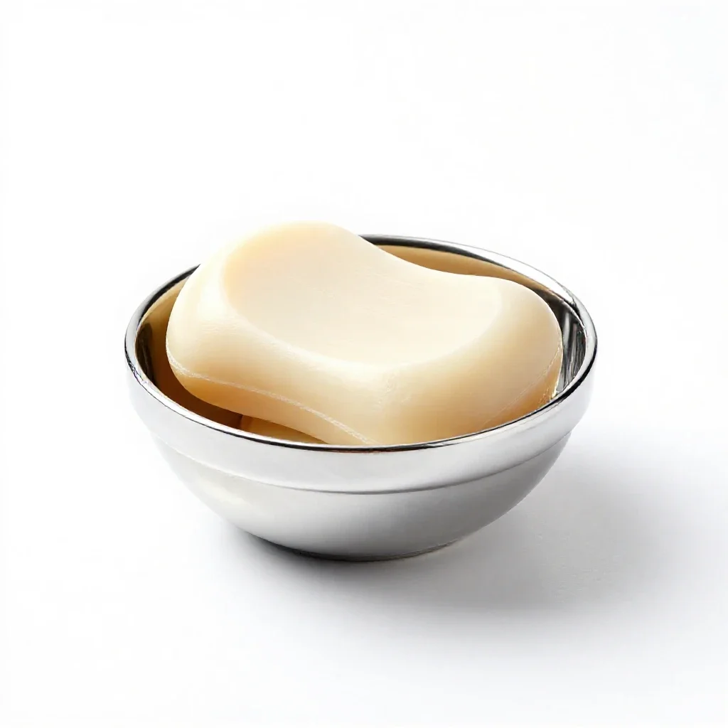 Shaving soap in a bowl isolated on a white background