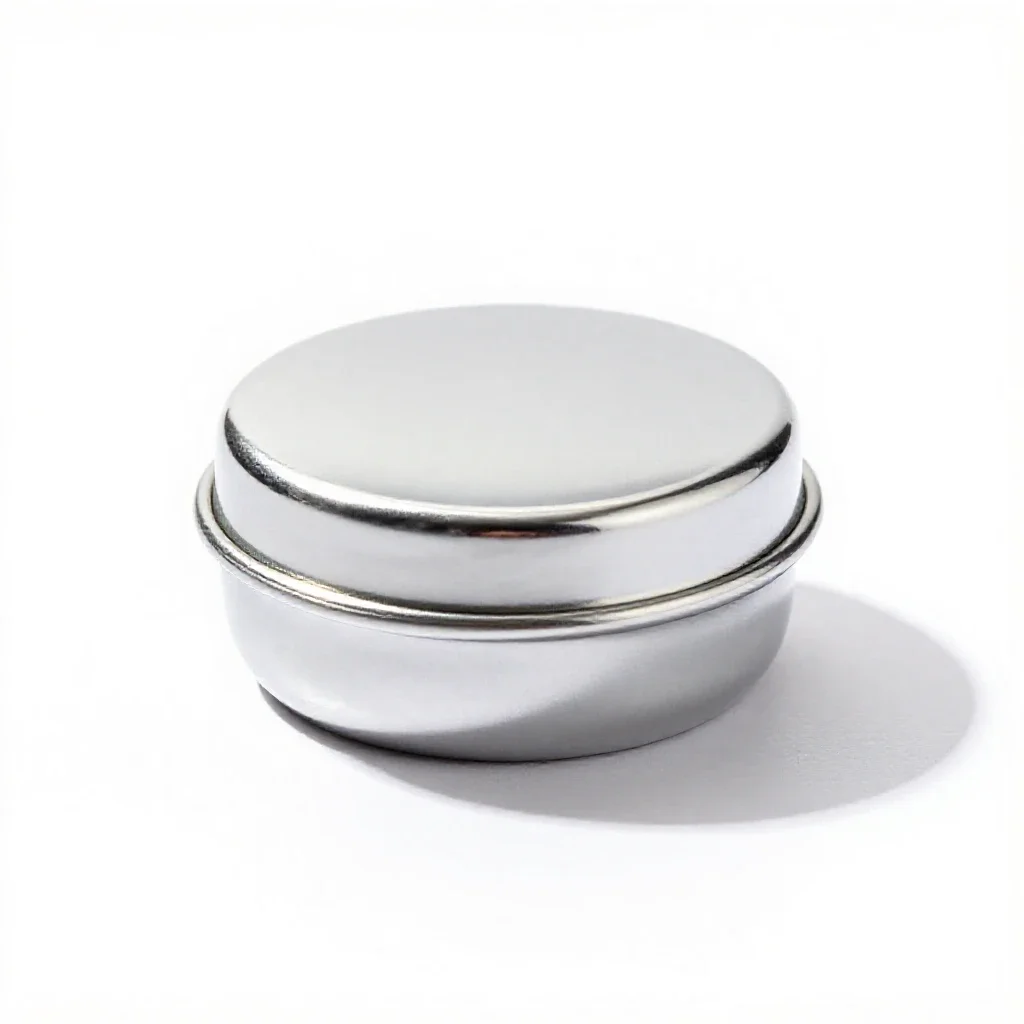 Solid perfume tin isolated on a white background