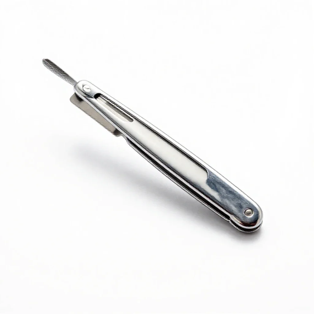 Straight razor open isolated on a white background