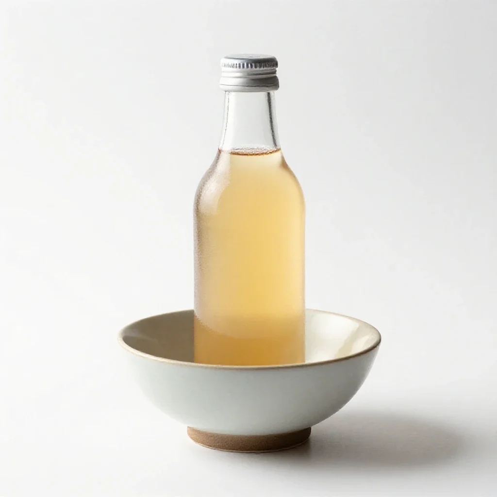 Bottle of kombucha isolated on a white background