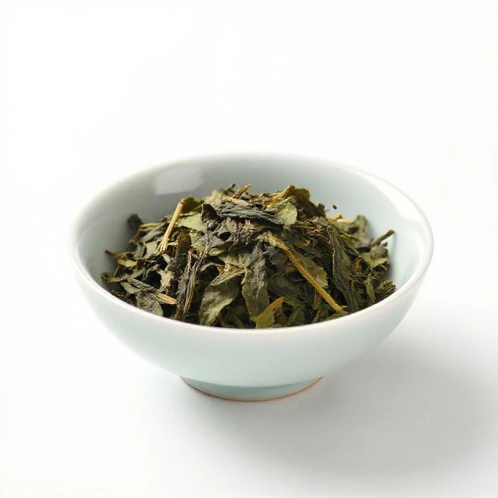 Genmaicha in a kyusu isolated on a white background