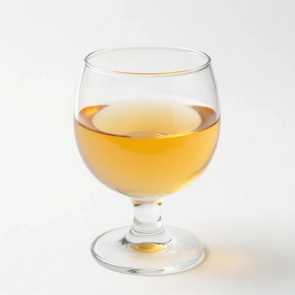 Glass of natural orange wine isolated on a white background