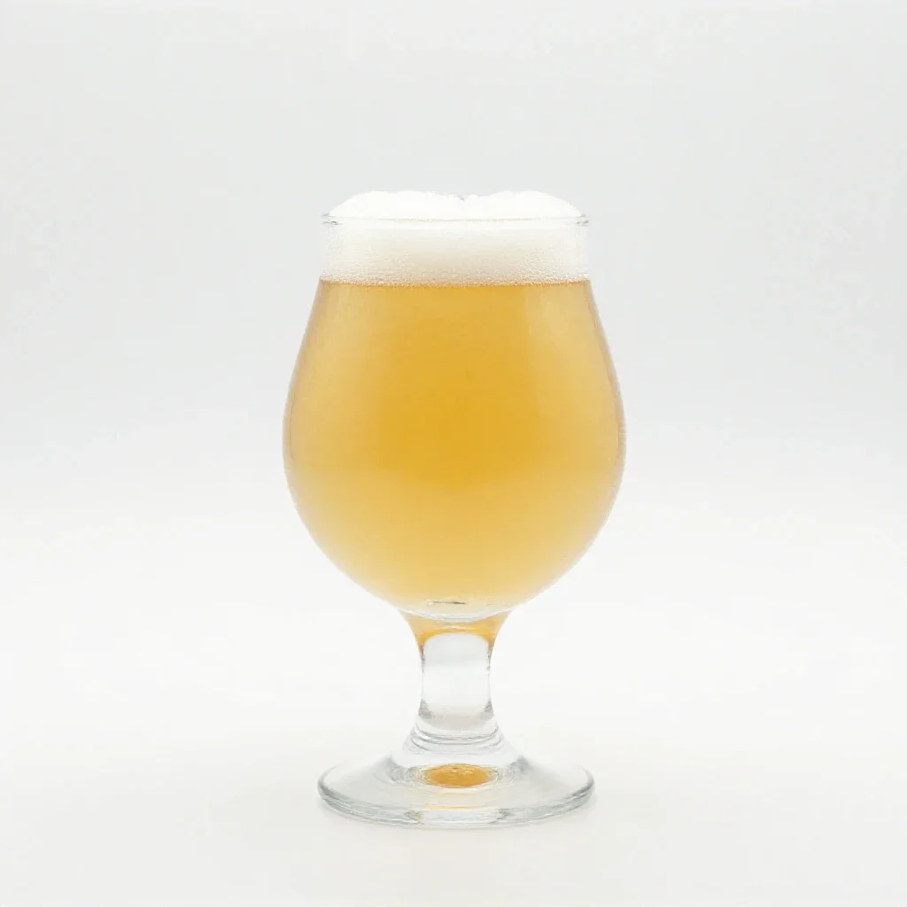 Hazy pale ale in a tulip glass isolated on a white background
