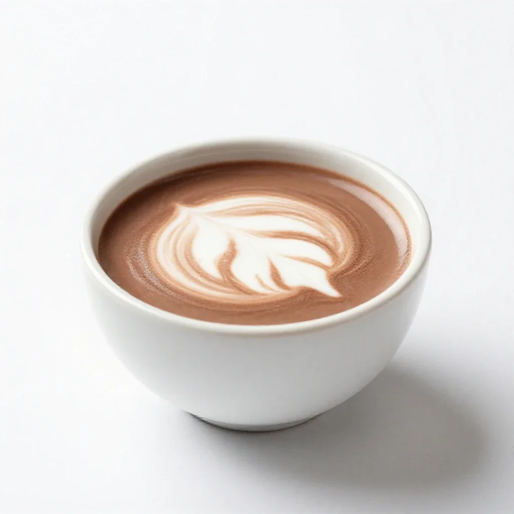 Hot chocolate with cream isolated on a white background
