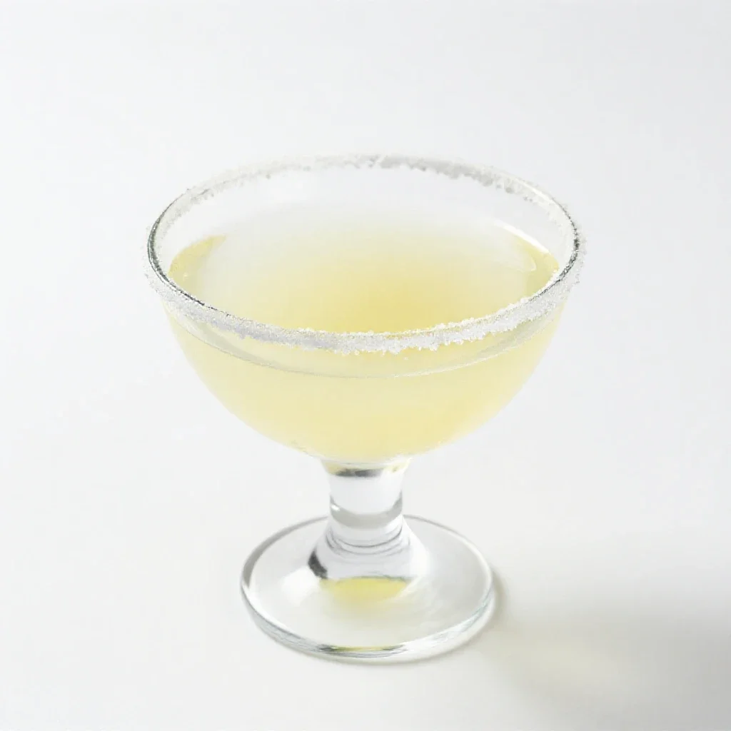 Margarita with a salt rim isolated on a white background