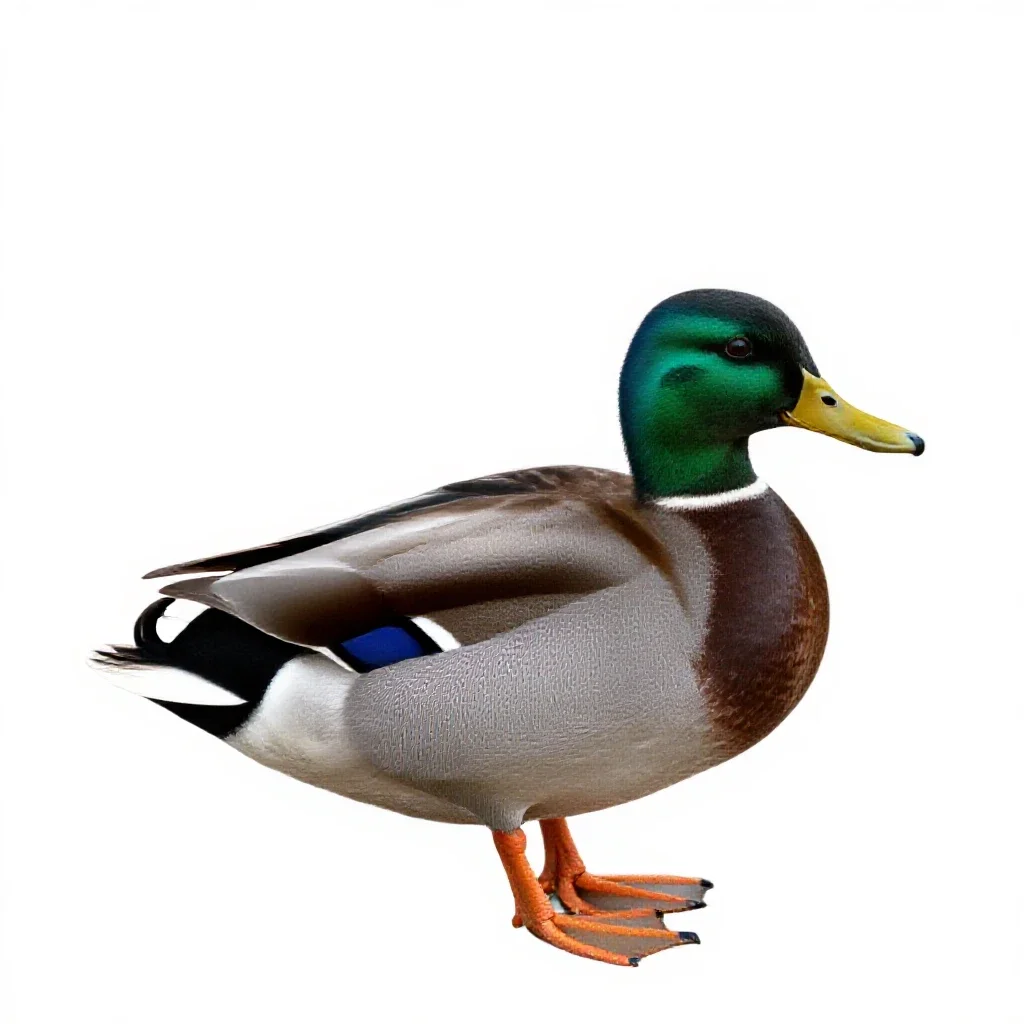 Mallard duck isolated on a white background