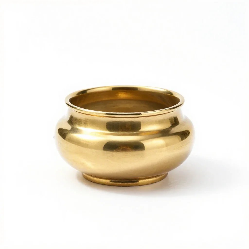 Brass incense burner isolated on a white background