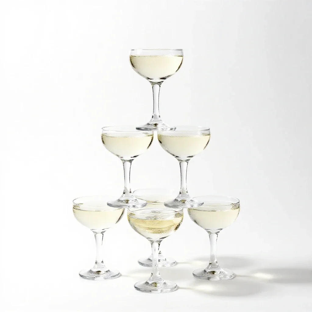 Champagne tower isolated on a white background