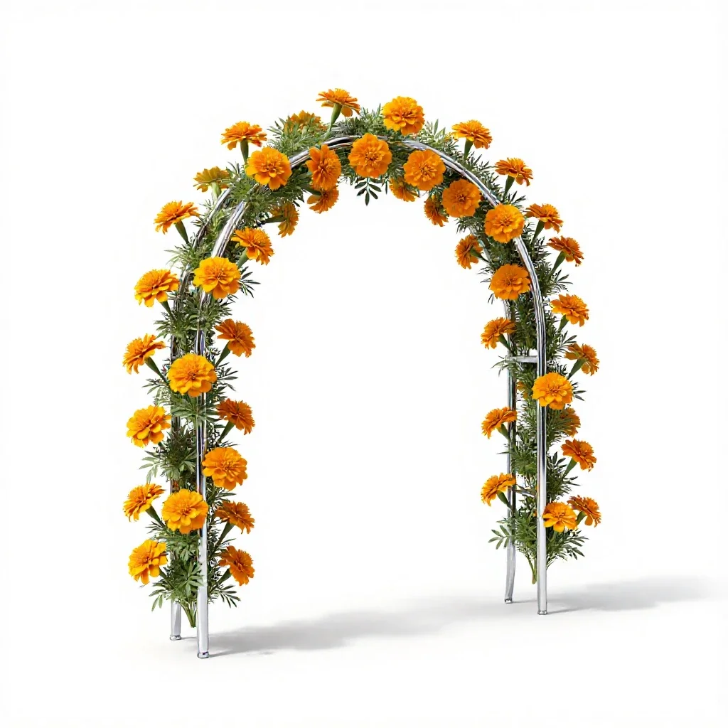 Marigold arch isolated on a white background