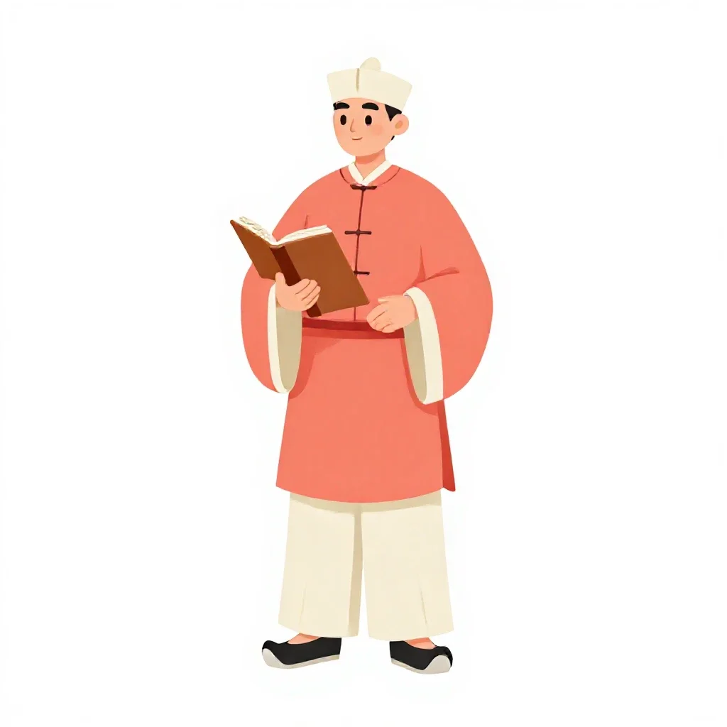 River merchant with a ledger isolated on a white background