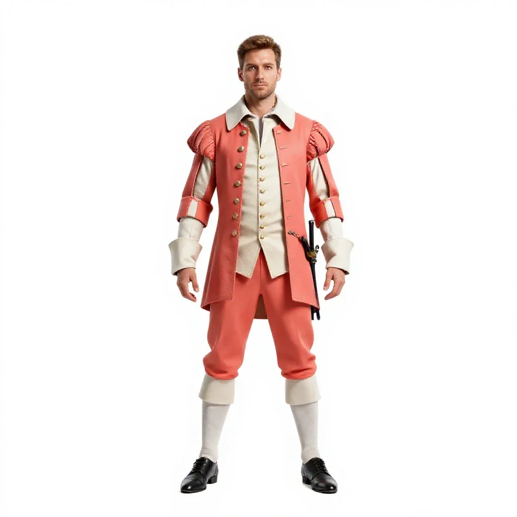 Swashbuckling duellist isolated on a white background