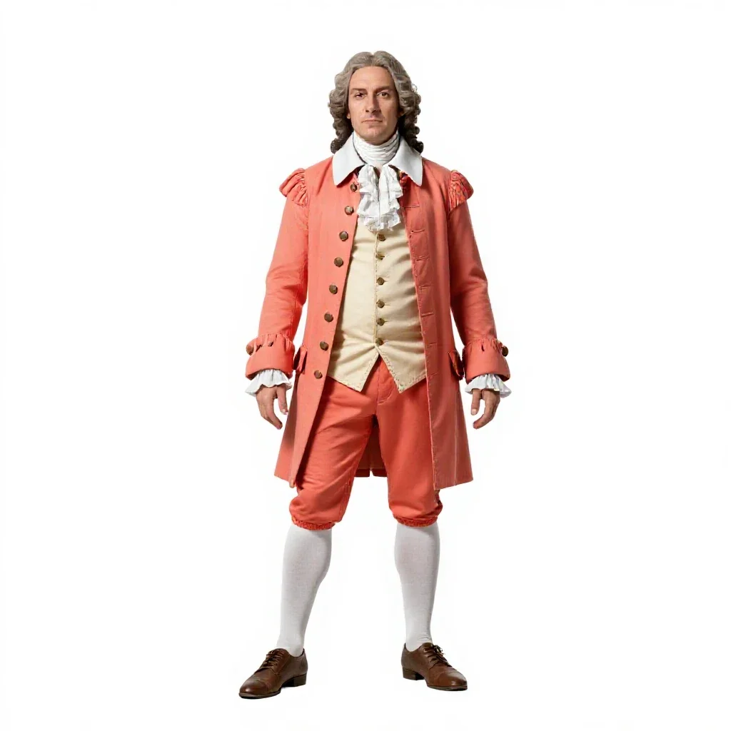 Colonial cartographer isolated on a white background