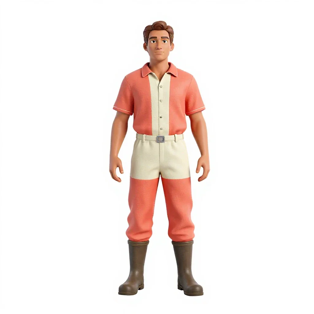 Frontier prospector panning isolated on a white background