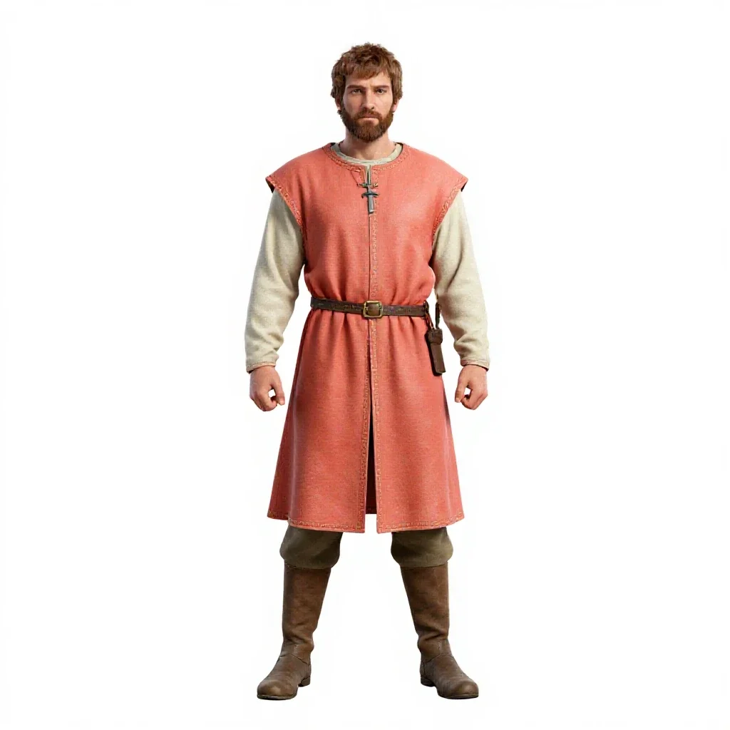 Medieval stonemason isolated on a white background
