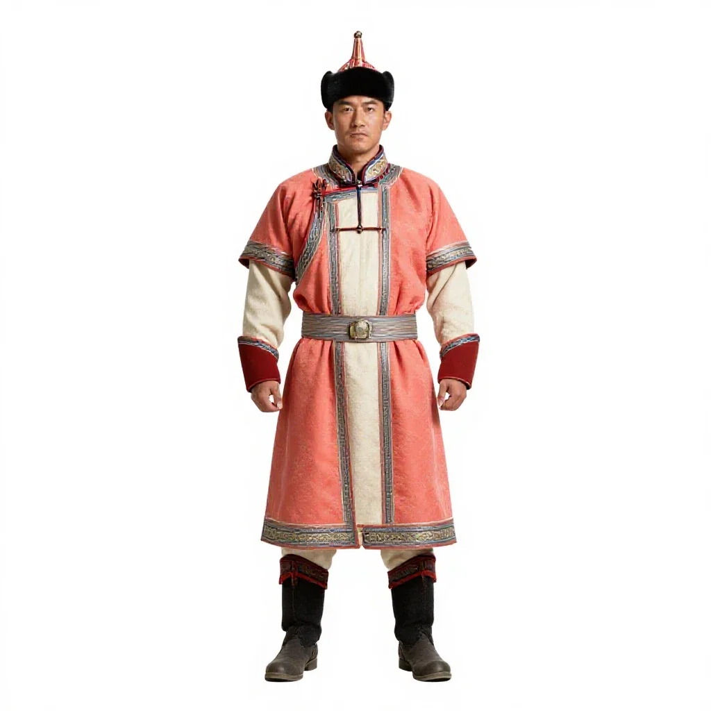 Mongolian horse archer isolated on a white background