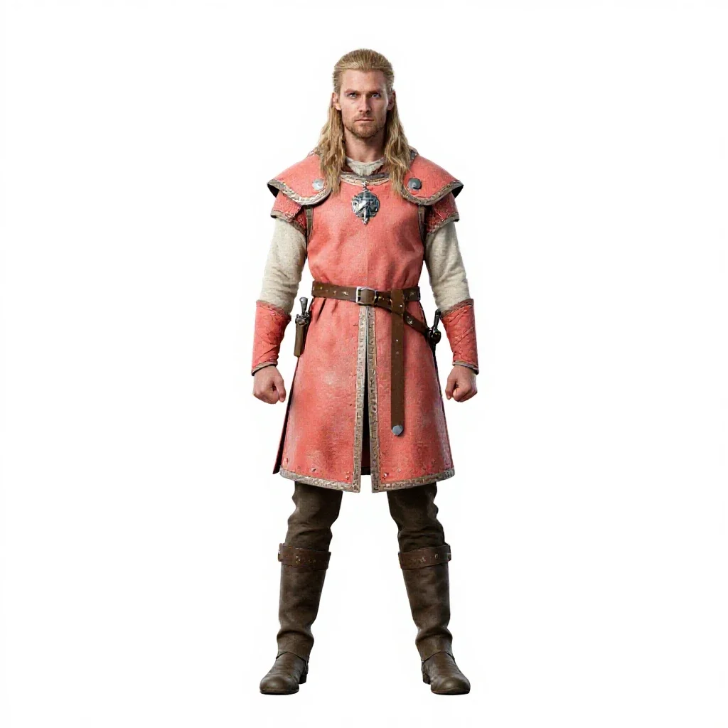 Viking shieldmaiden isolated on a white background