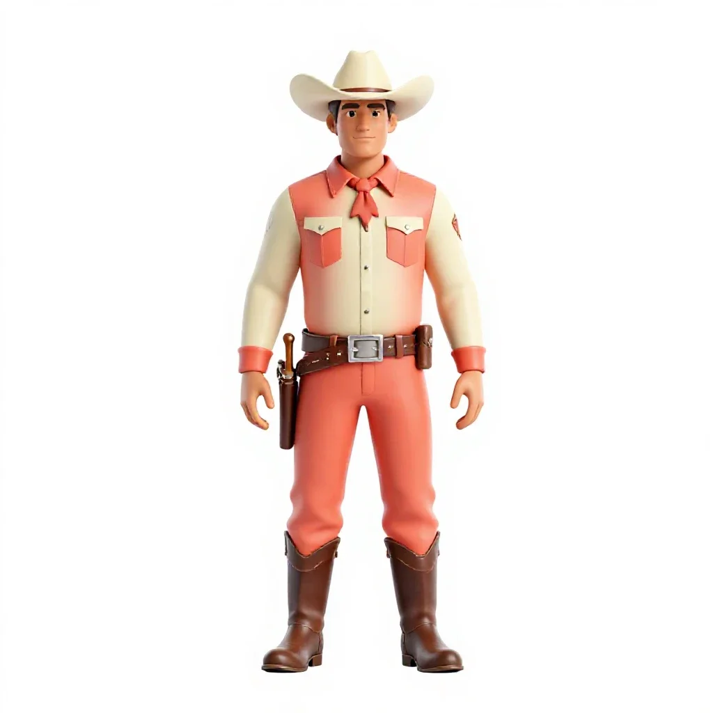 Wild West sheriff isolated on a white background