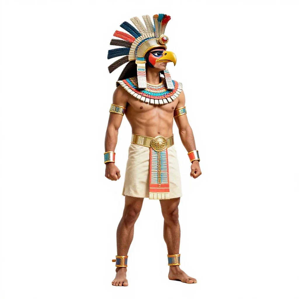 Aztec eagle warrior isolated on a white background