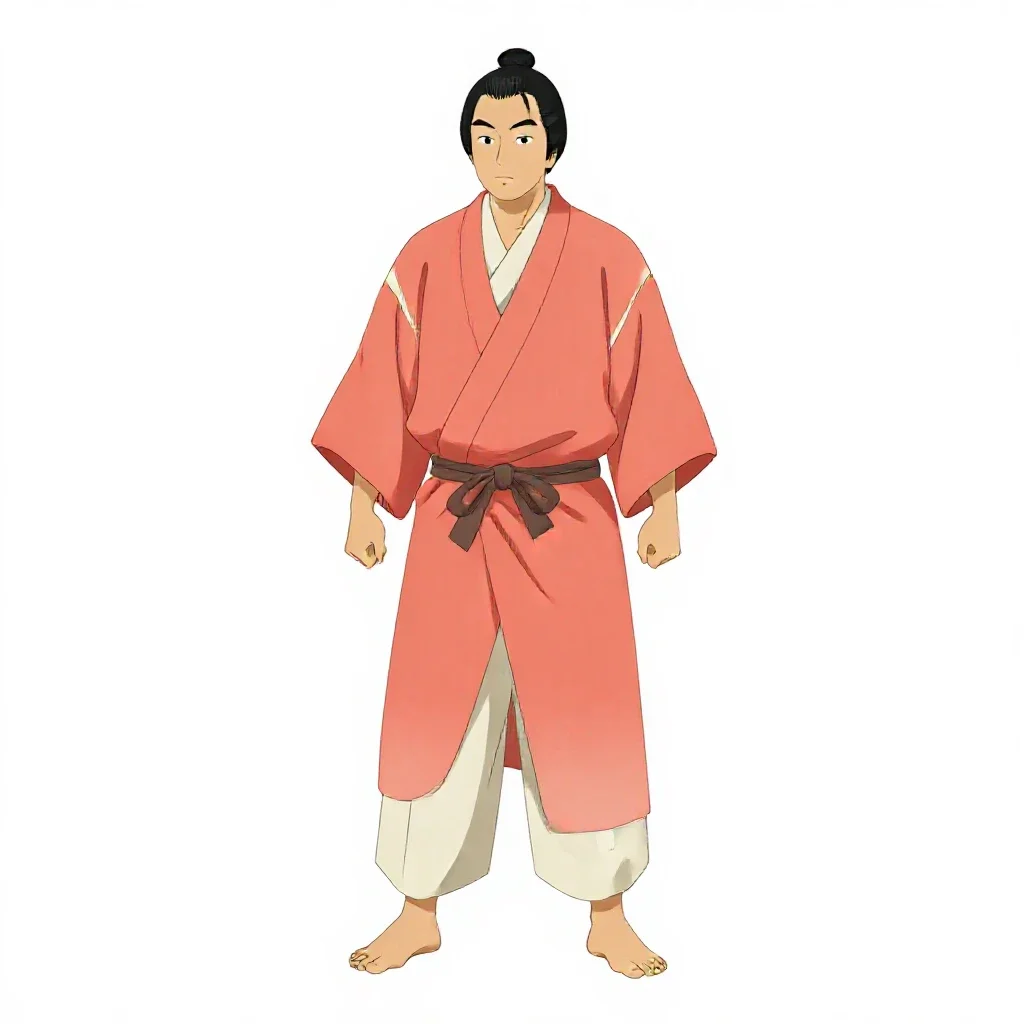 Edo period fishmonger isolated on a white background