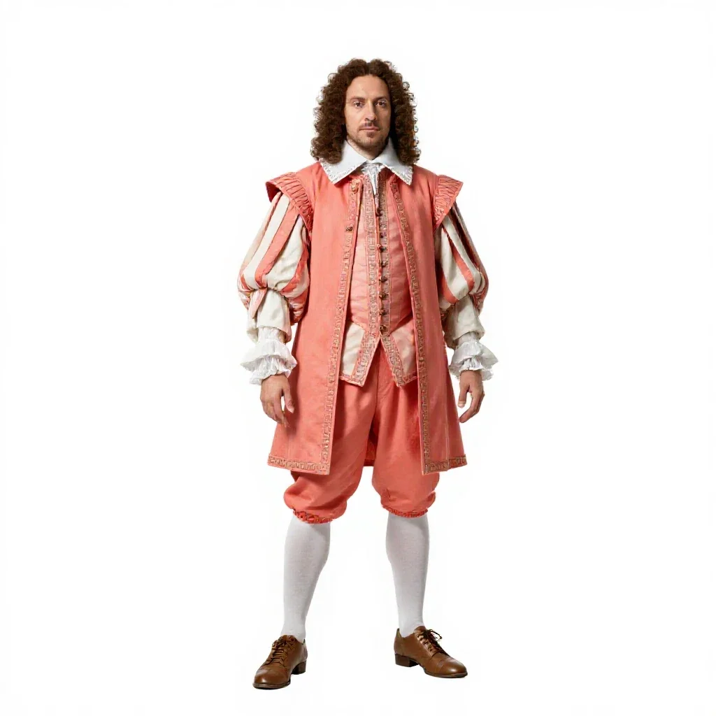 Elizabethan playwright isolated on a white background
