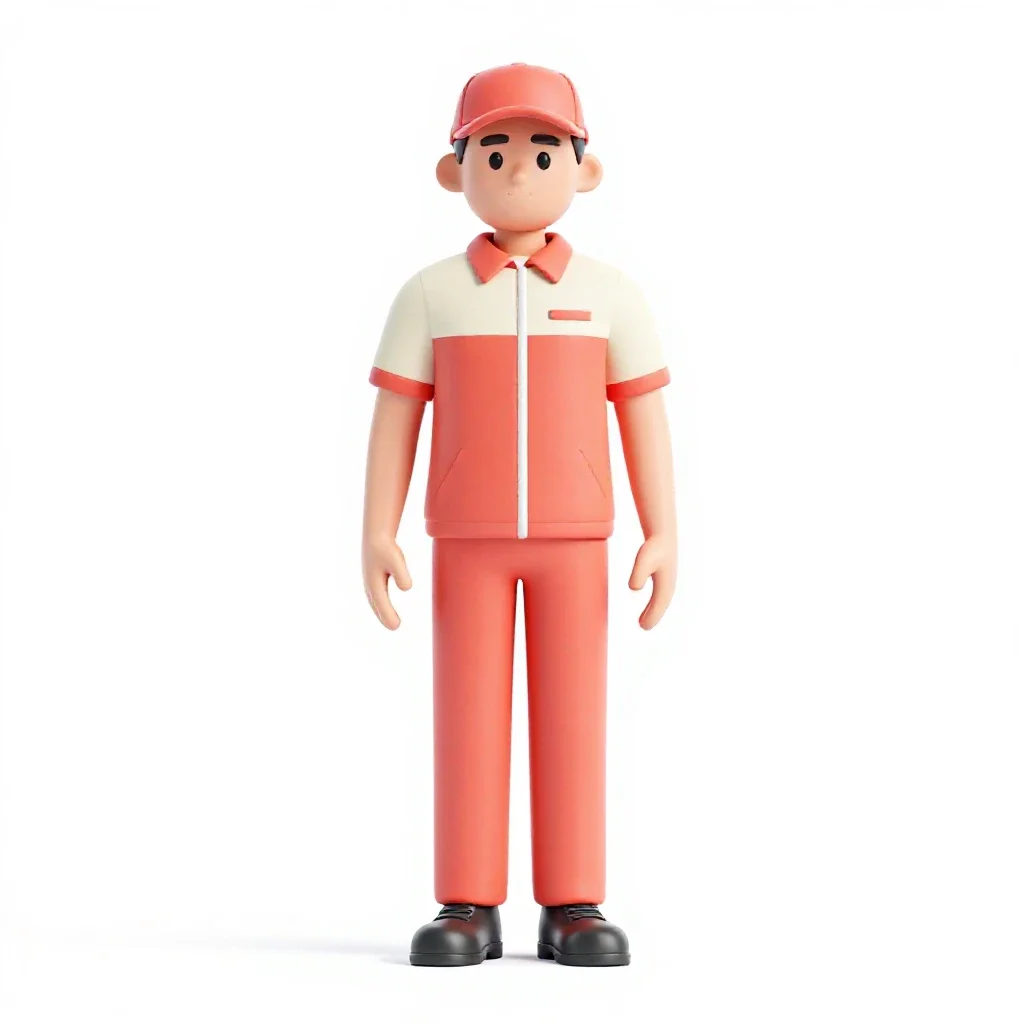 Bus driver in uniform isolated on a white background