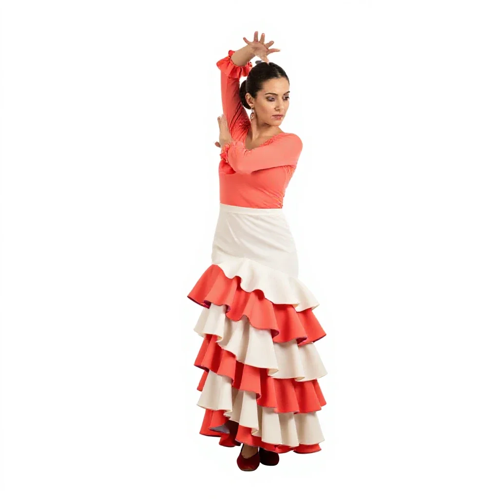 Flamenco guitarist isolated on a white background