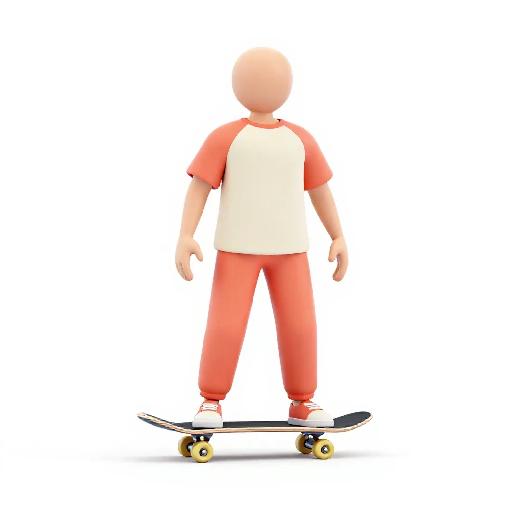 Skateboarder with a board underarm isolated on a white background