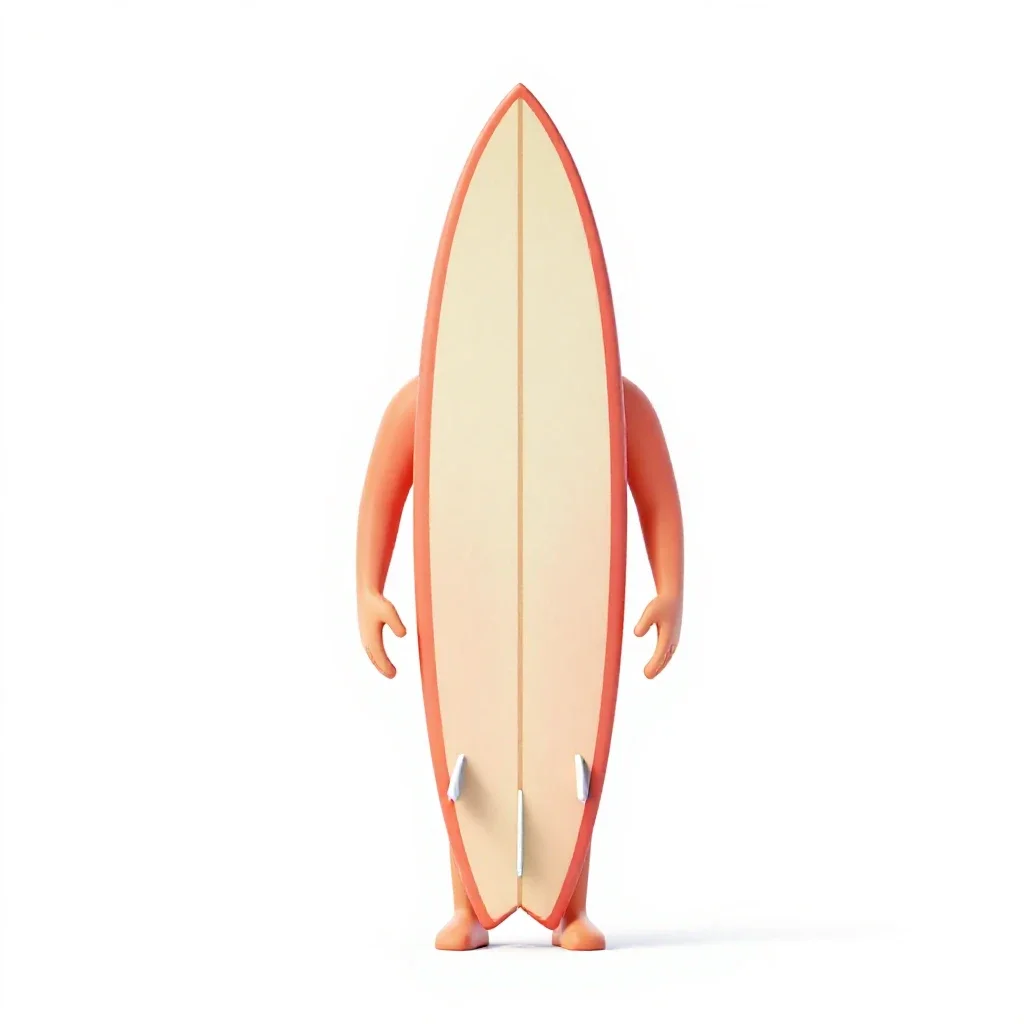 Surfer carrying a board isolated on a white background