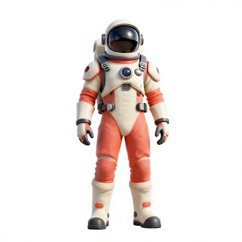 Asteroid miner in a hardsuit isolated on a white background
