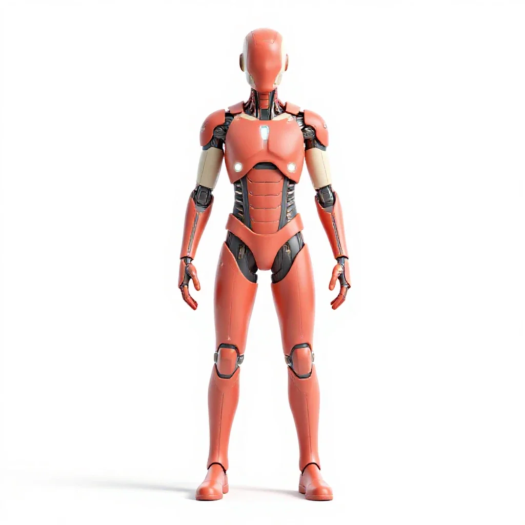 Bio-hacker with glowing implants isolated on a white background