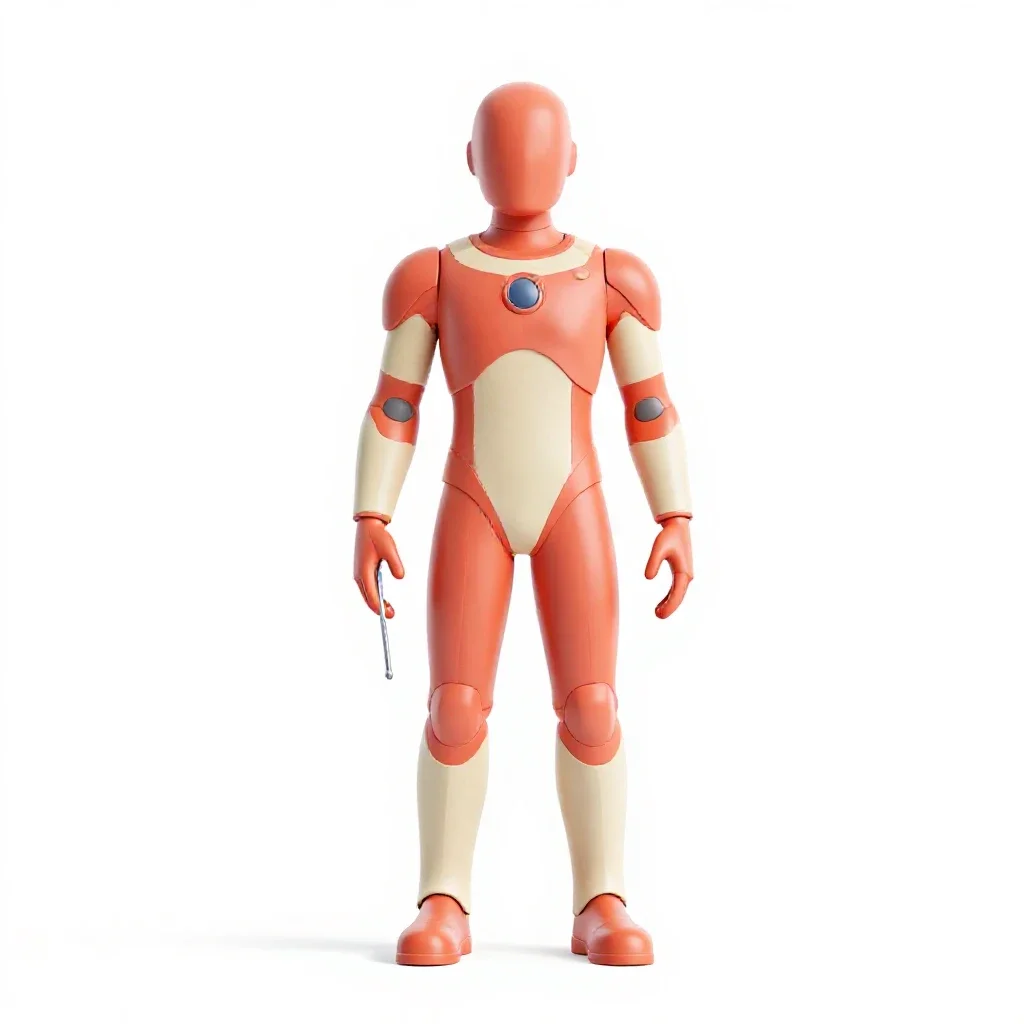 Colony medic with a diagnostic wand isolated on a white background