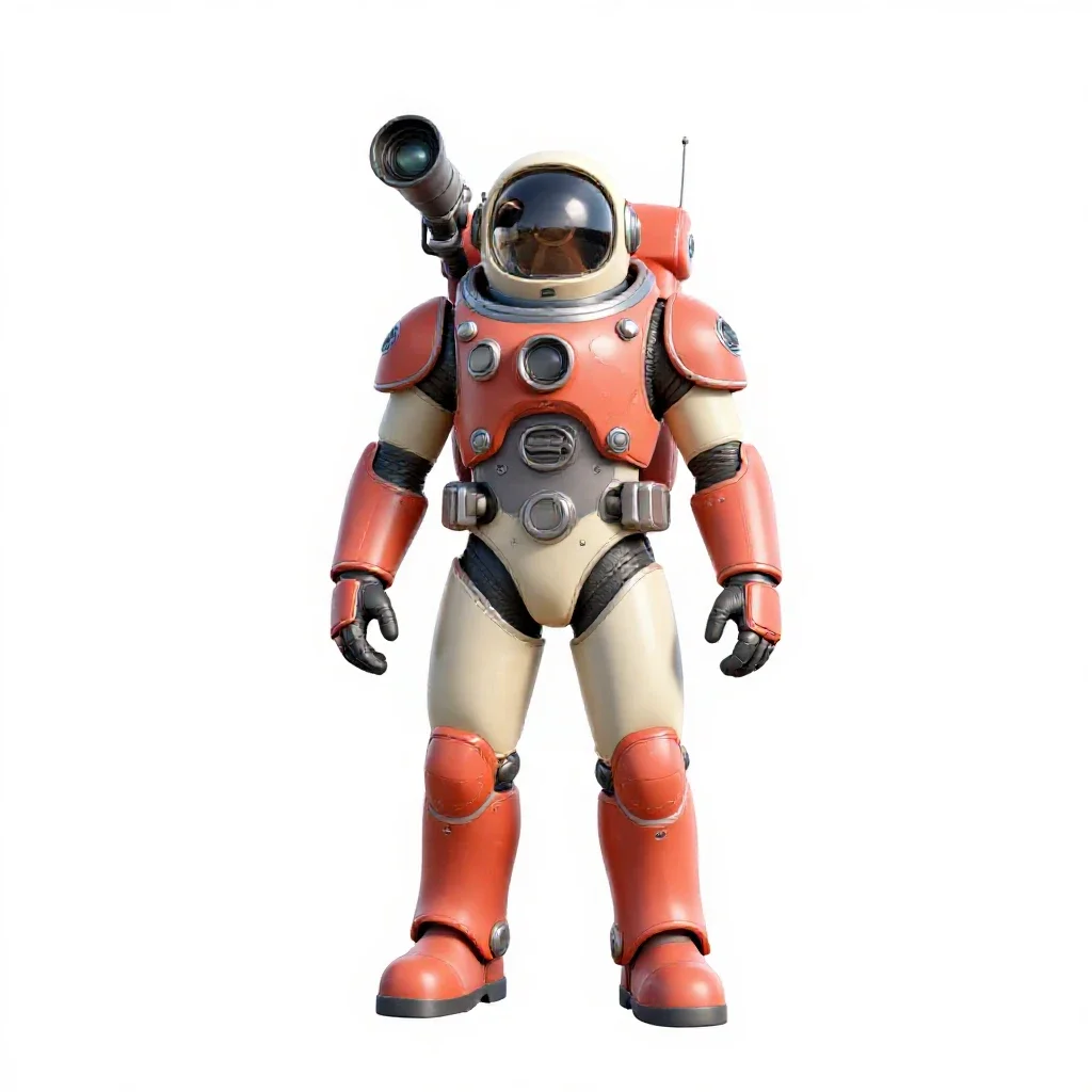 Deep space surveyor with a scanner isolated on a white background