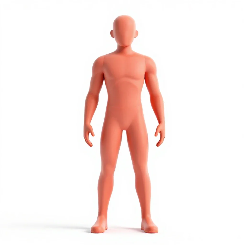 Gene-sculpted athlete isolated on a white background